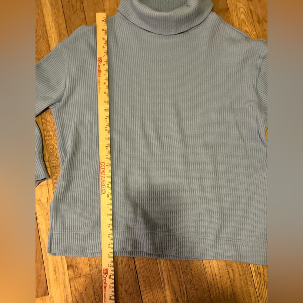 GAP Oversized Turtleneck Light Blue size Medium Heavyweight Waffle - Picture 6 of 10